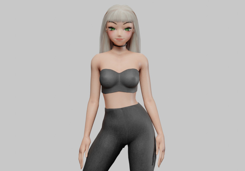 Teen anime girl V26804 Modèle 3D .c4d .max .obj .3ds .fbx .stl .blend 