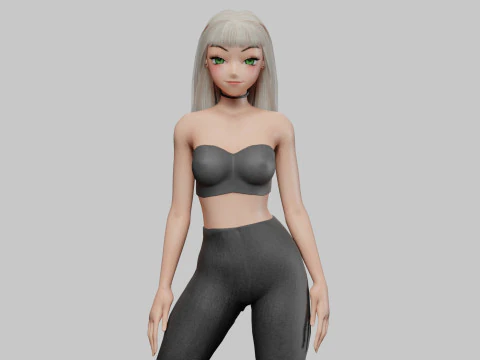 Nastoletnia dziewczyna z anime V26804 Model 3D