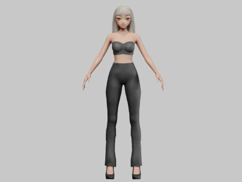 Teen anime girl V26804 Modèle 3D