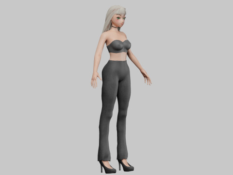 Teen anime girl V26804 Modèle 3D