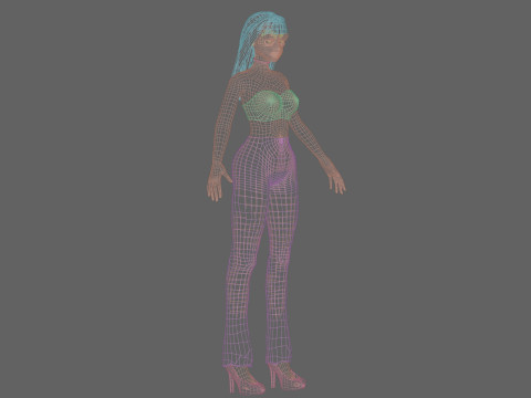 Teen anime girl V26804 Modèle 3D