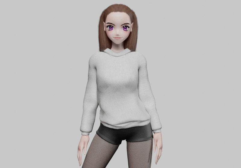 Young cute girl V24001 Modèle 3D .c4d .max .obj .3ds .fbx .stl .blend 