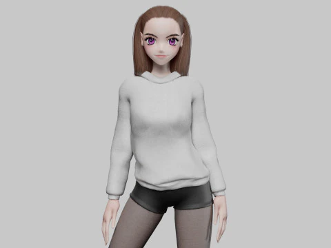 若いかわいい女の子 V24001 3Dモデル