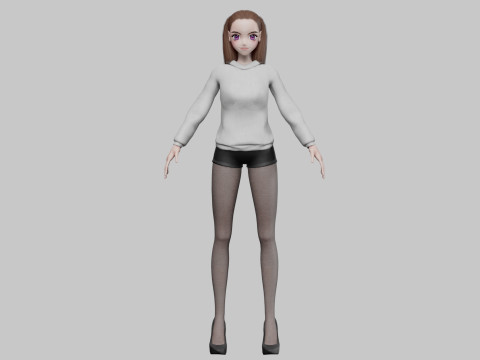 Young cute girl V24001 Modèle 3D