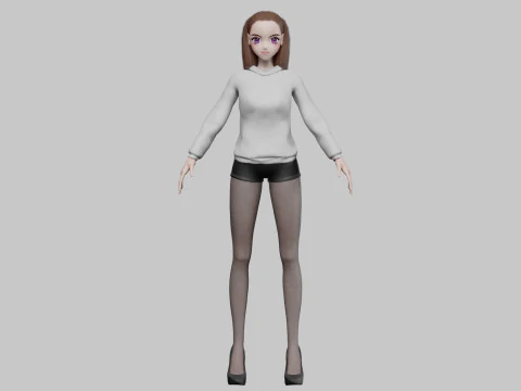 Young cute girl V24001 3D Model