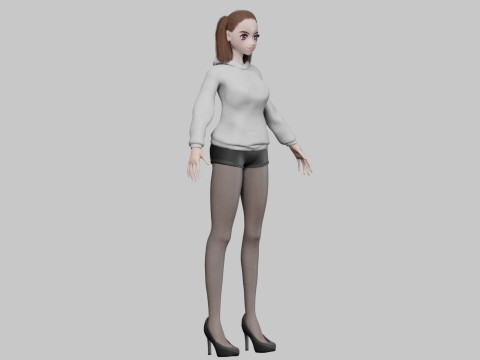 Young cute girl V24001 Modèle 3D