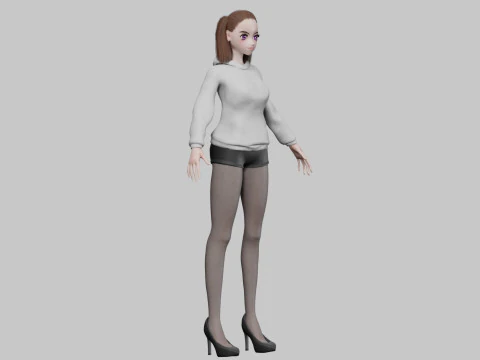 Young cute girl V24001 3D Model