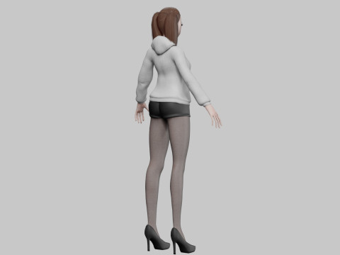 Young cute girl V24001 Modèle 3D