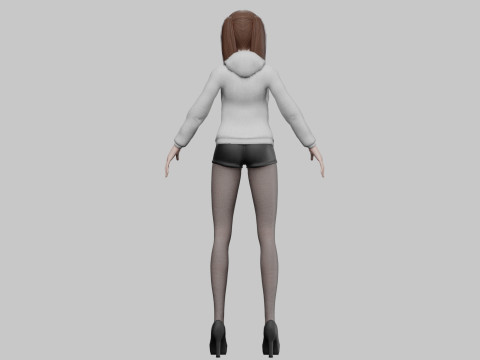 Young cute girl V24001 Modèle 3D
