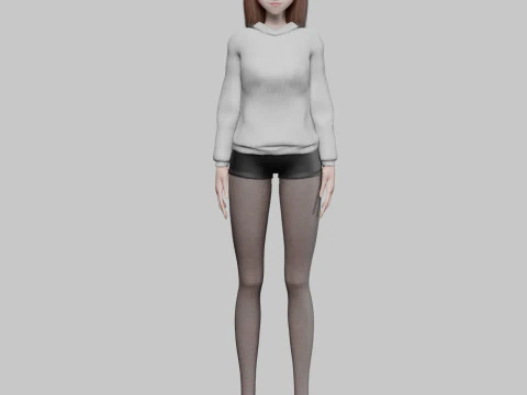 Young cute girl V24001 3D Model