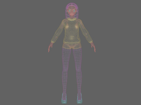 Young cute girl V24001 Modèle 3D