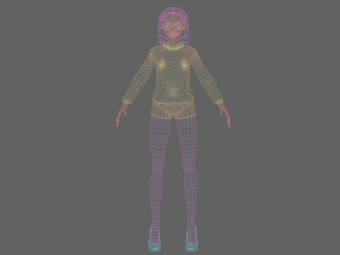 Young cute girl V24001 3D Model