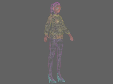 Young cute girl V24001 Modèle 3D