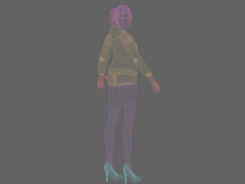 Young cute girl V24001 Modèle 3D