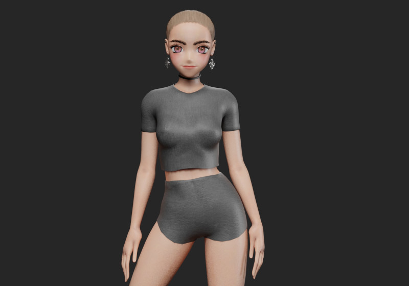 Anime Basic girl V23169 Modelo 3D .c4d .max .obj .3ds .fbx .stl .blend 