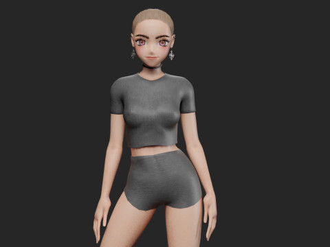 Anime Basic girl V23169 Modelo 3D