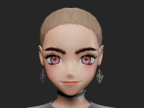 Anime Basic girl V23169 3D Model