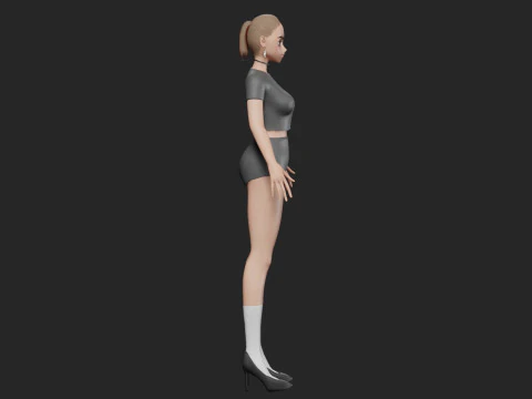 Anime Basic girl V23169 3D Model