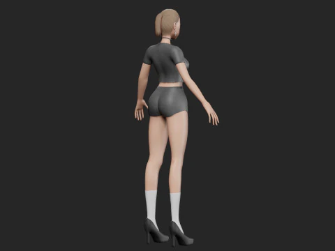 Anime Basic girl V23169 3D Model