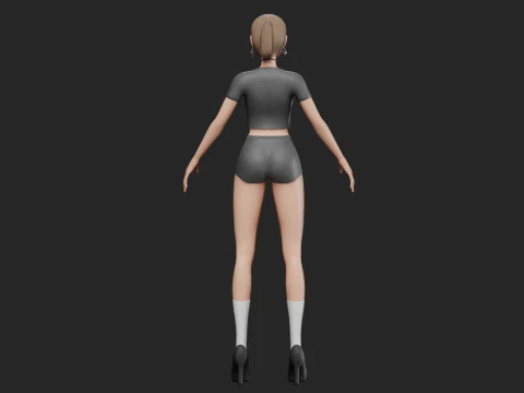 Anime Basic girl V23169 3D Model