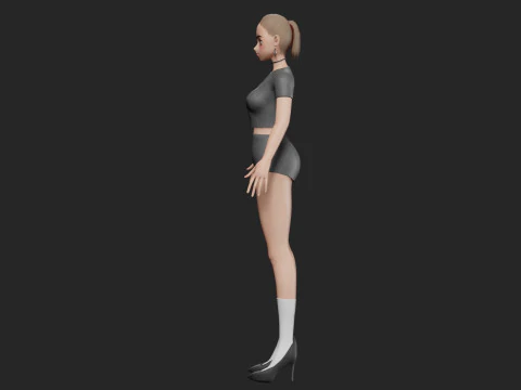 Anime Basic girl V23169 3D Model