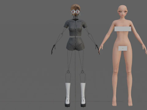 Anime Basic girl V23169 3D Model