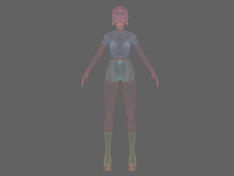 Anime Basic girl V23169 3D Model