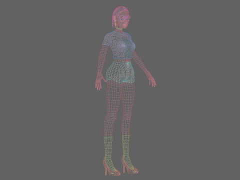 Anime Basic girl V23169 3D Model