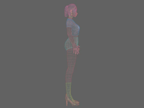 Anime Basic girl V23169 3D Model