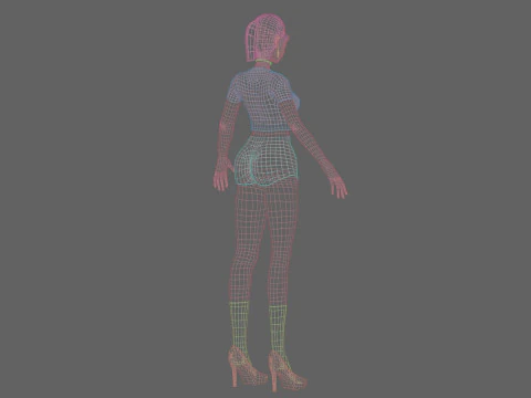 Anime Basic girl V23169 3D Model