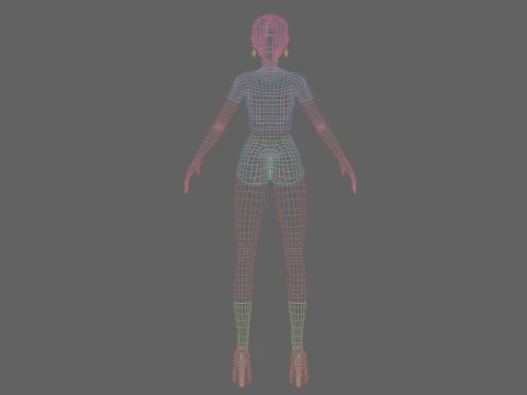 Anime Basic girl V23169 3D Model