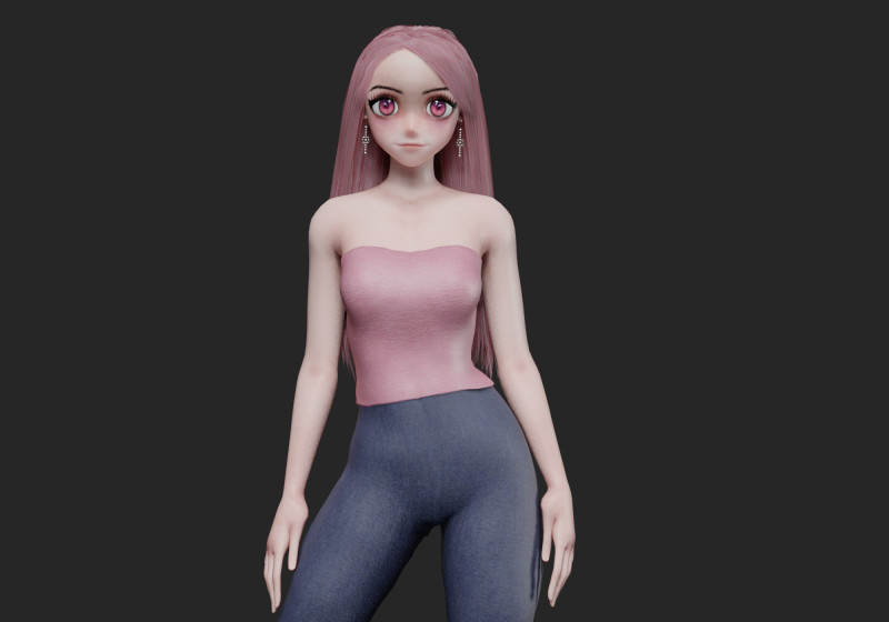 Anime Beautiful girl V31788 3Dモデル .c4d .max .obj .3ds .fbx .stl .blend 