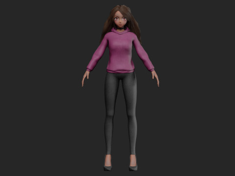 Anime Cartoon girl V33942 3D Modell