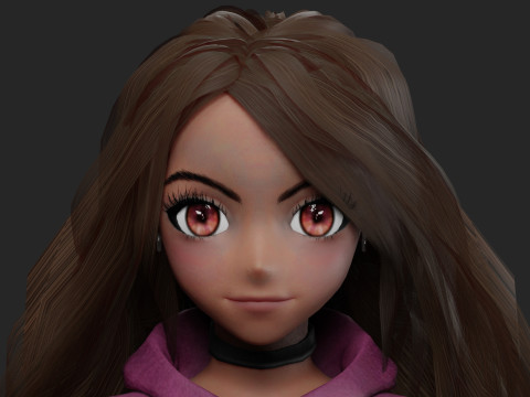 Anime Cartoon girl V33942 3D Modell