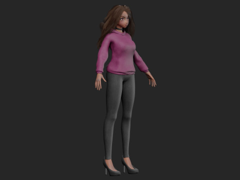 Anime Cartoon girl V33942 3D Modell