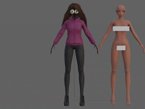 Anime Cartoon girl V33942 3D Modell
