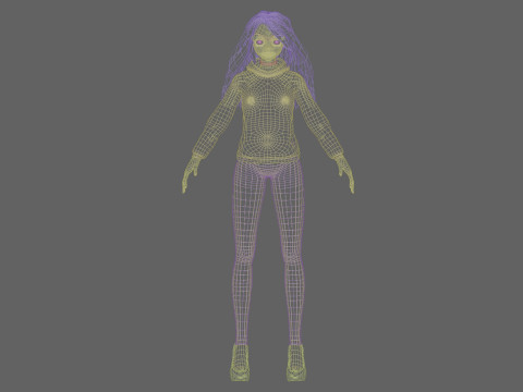 Anime Cartoon girl V33942 3D Modell