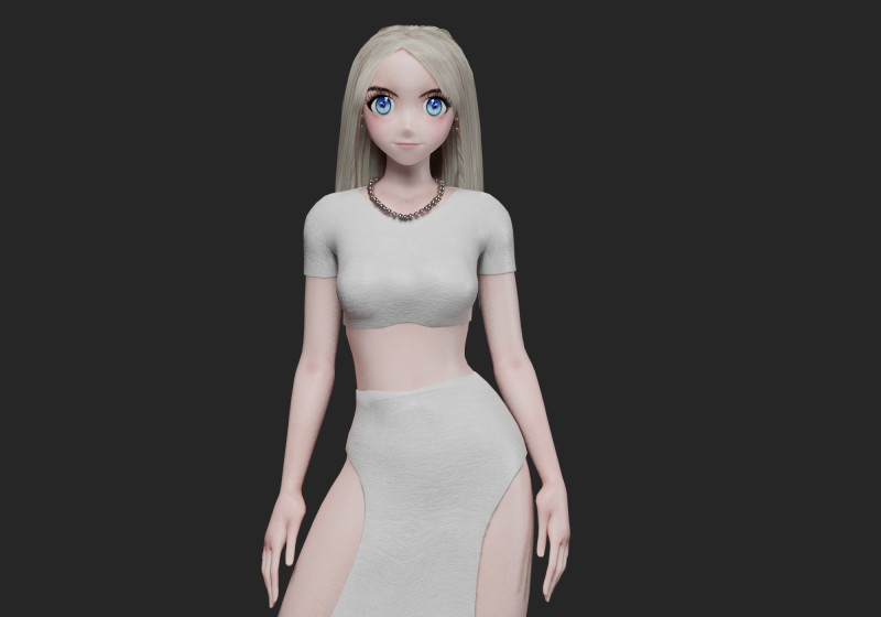 Anime classic girl V32546 3Dモデル .c4d .max .obj .3ds .fbx .stl .blend 