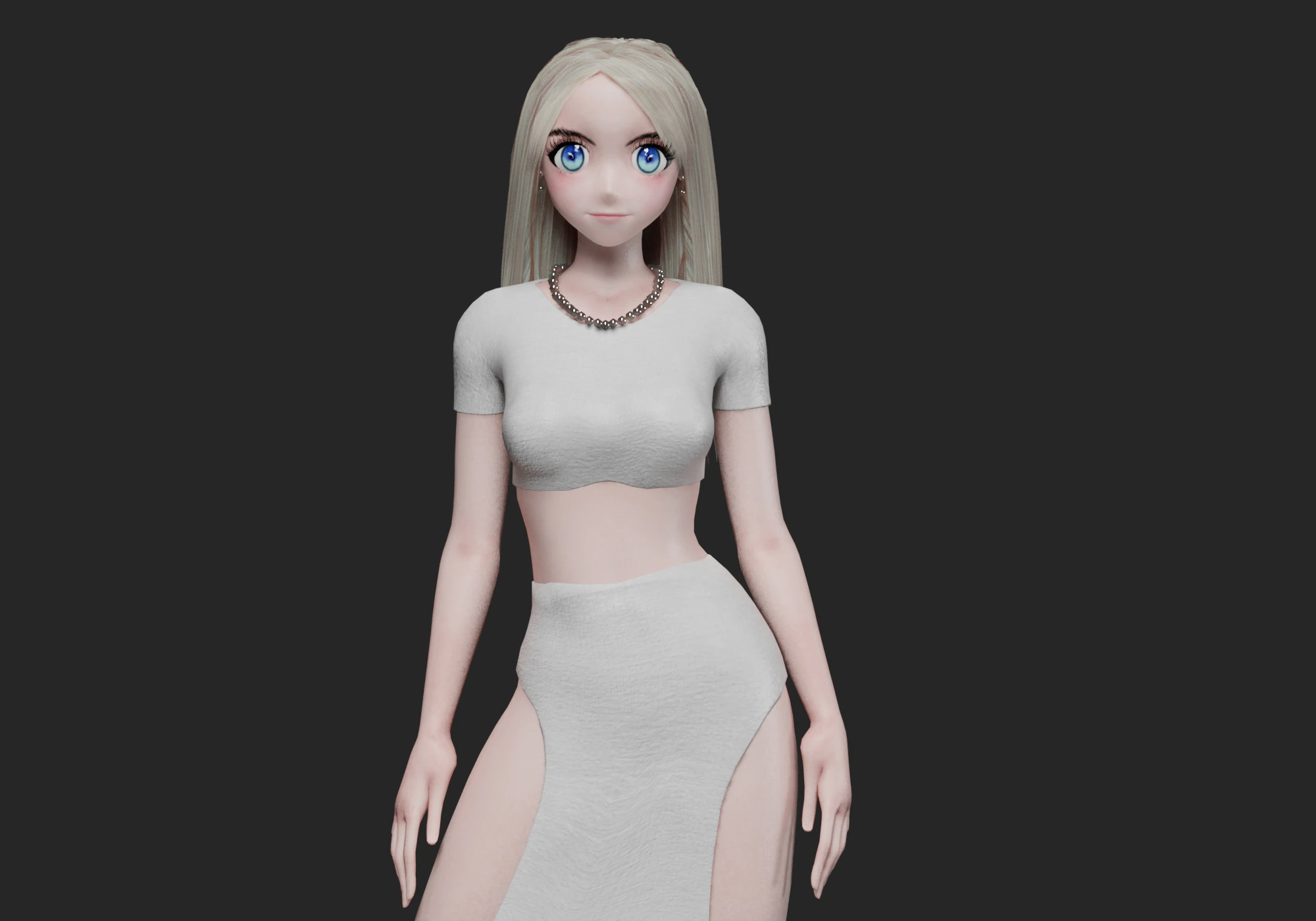 Anime classic girl V32546 3D Model .c4d .max .obj .3ds .fbx .stl .blend 