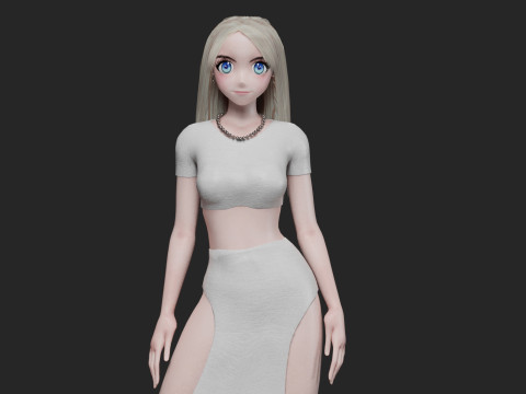 Anime classic girl V32546 3D मॉडल