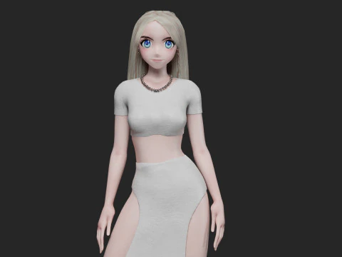 Garota clássica de anime V32546 Modelo 3D