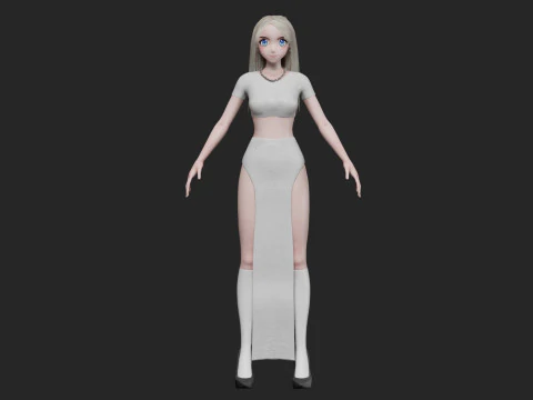 Anime classic girl V32546 3D Model