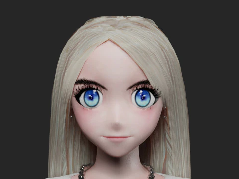 Anime classic girl V32546 3D Model