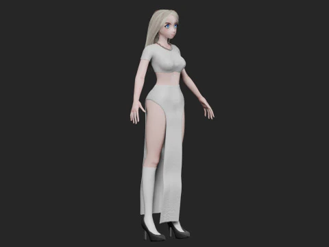 Anime classic girl V32546 3D Model