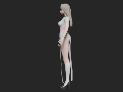 Anime classic girl V32546 3D Model