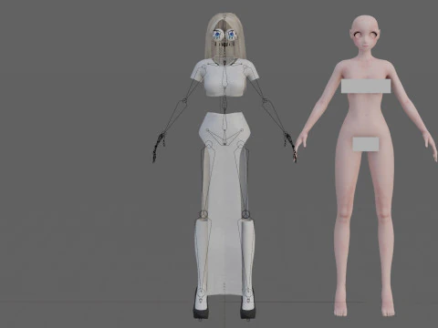 Anime classic girl V32546 3D Model