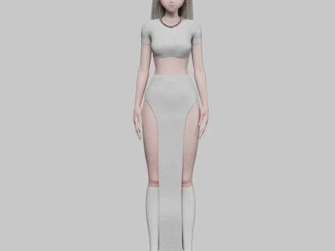 Anime classic girl V32546 3D Model