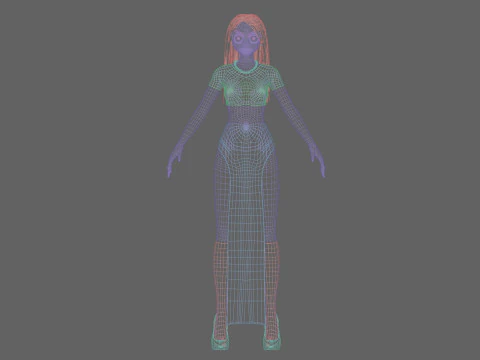 Anime classic girl V32546 3D Model