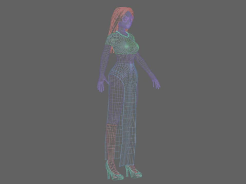 Anime classic girl V32546 3D Model