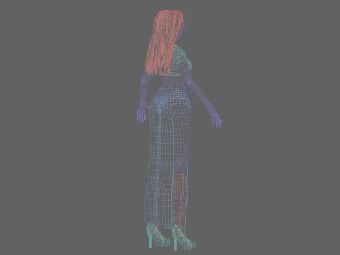 Anime classic girl V32546 3D Model